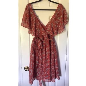 forever21 rust floral dress